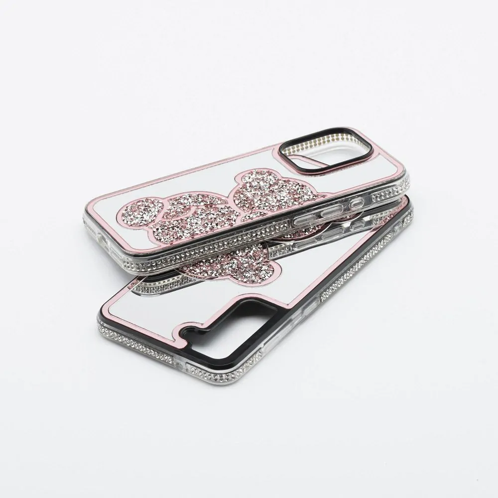 Třpytivé pouzdro Coolcase TEDDY BEAR  - Samsung Galaxy A35 5G růžové