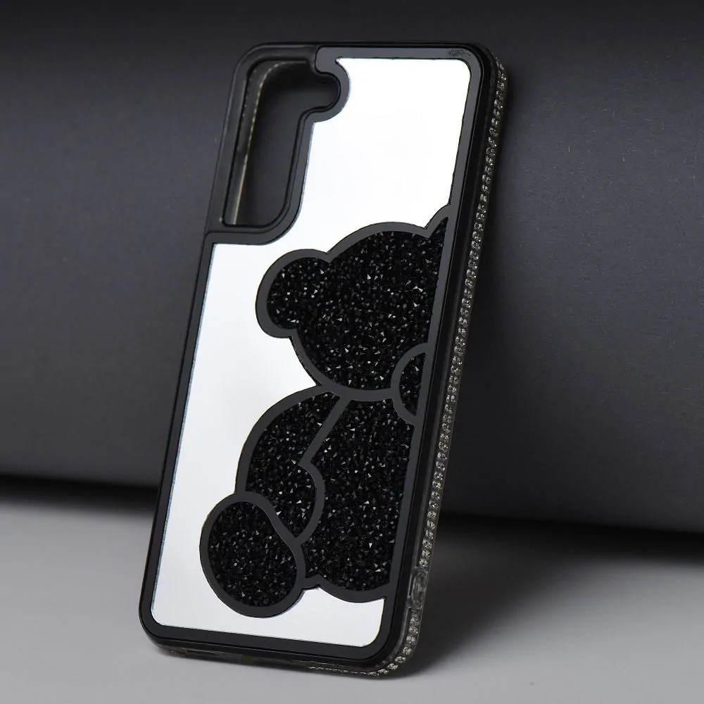 Třpytivé pouzdro Coolcase TEDDY BEAR  - Samsung Galaxy A25 5G černé