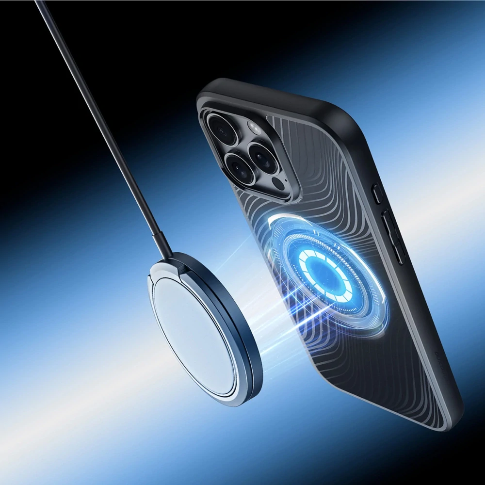 Pouzdro Dux Ducis Aimo Mag s MagSafe - Apple iPhone 16 Pro - průhledné / černé