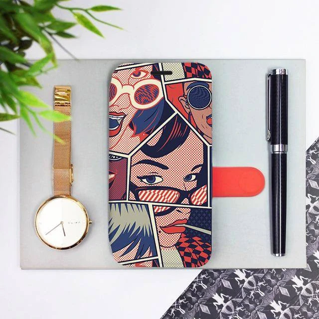 Knížkové flip pouzdro Mobiwear - Apple iPhone 12 Pro - VP18P Komiks - VÝPRODEJ