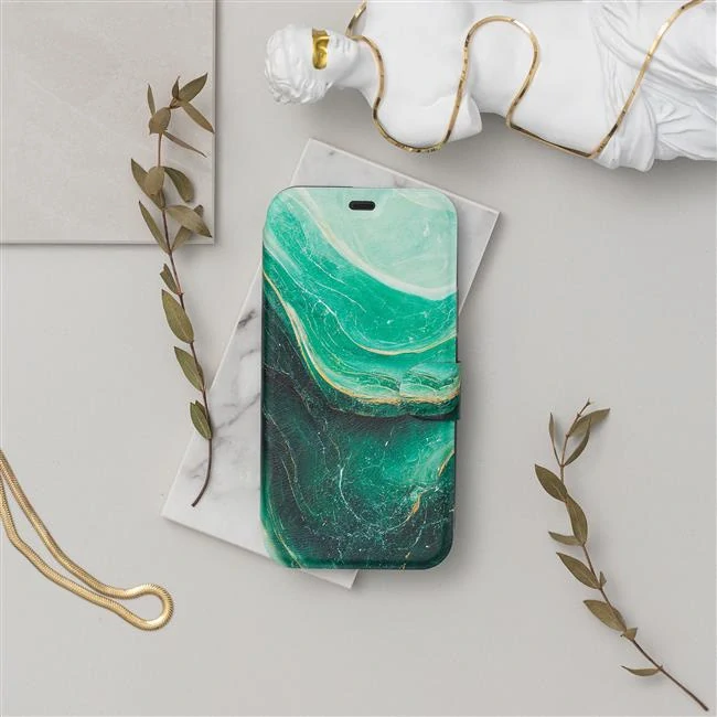 Knížkové flip pouzdro Mobiwear - Huawei P10 - VP38S Zelený mramor - VÝPRODEJ