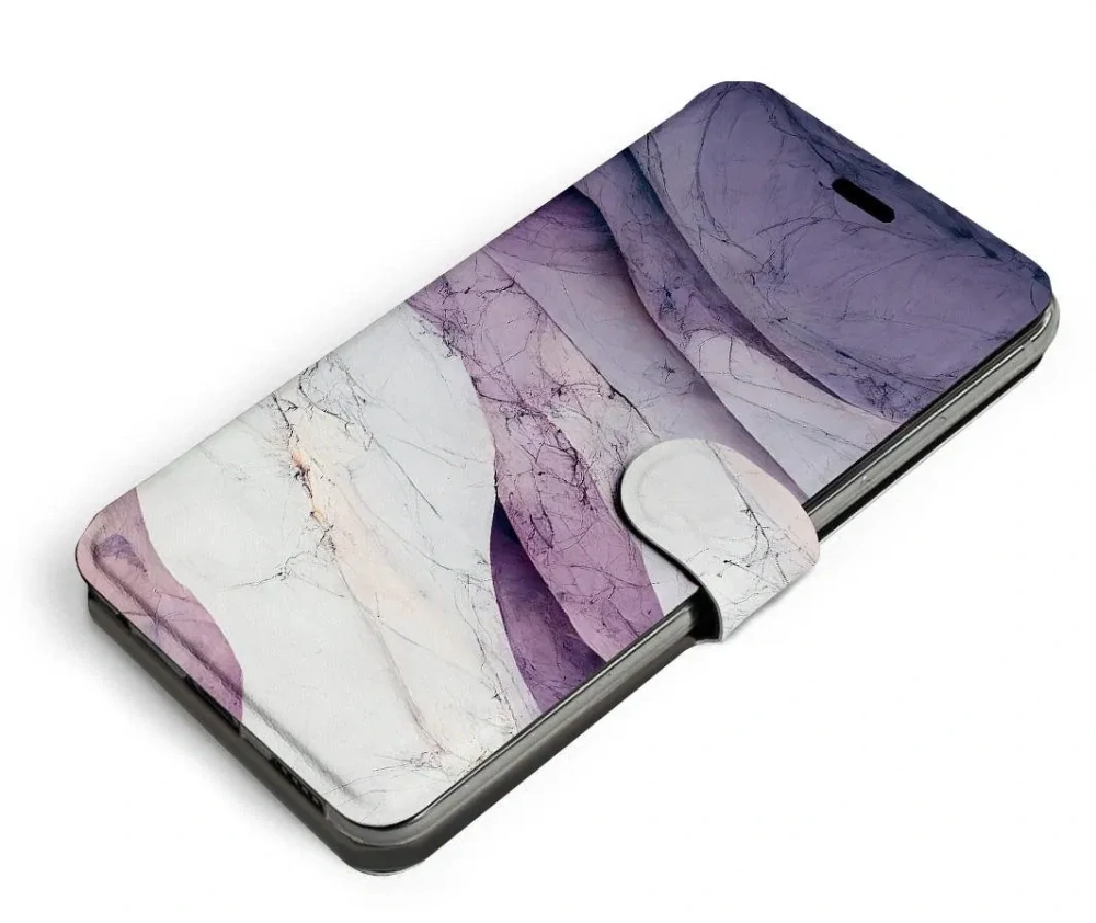Knížkové flip pouzdro Mobiwear - Xiaomi POCO M4 Pro 5G / Xiaomi Redmi Note 11S 5G - VP31S Bílý a fialový mramor - VÝPRODEJ