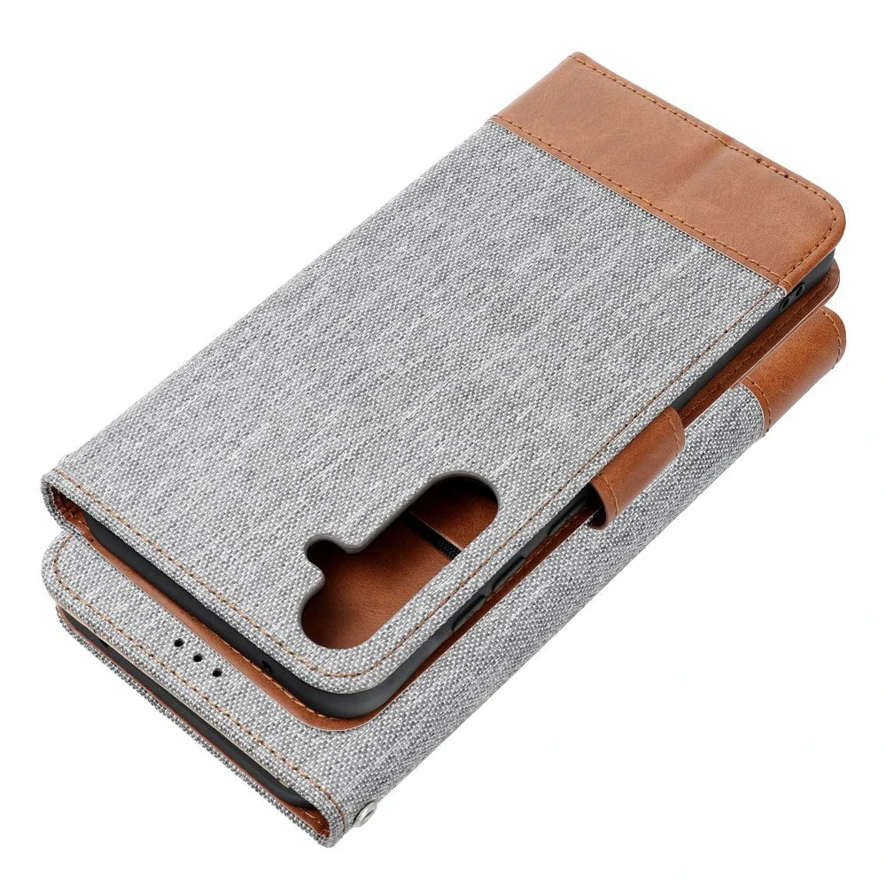 Flipové pouzdro Jeans Book Samsung Galaxy A25 5G – šedé