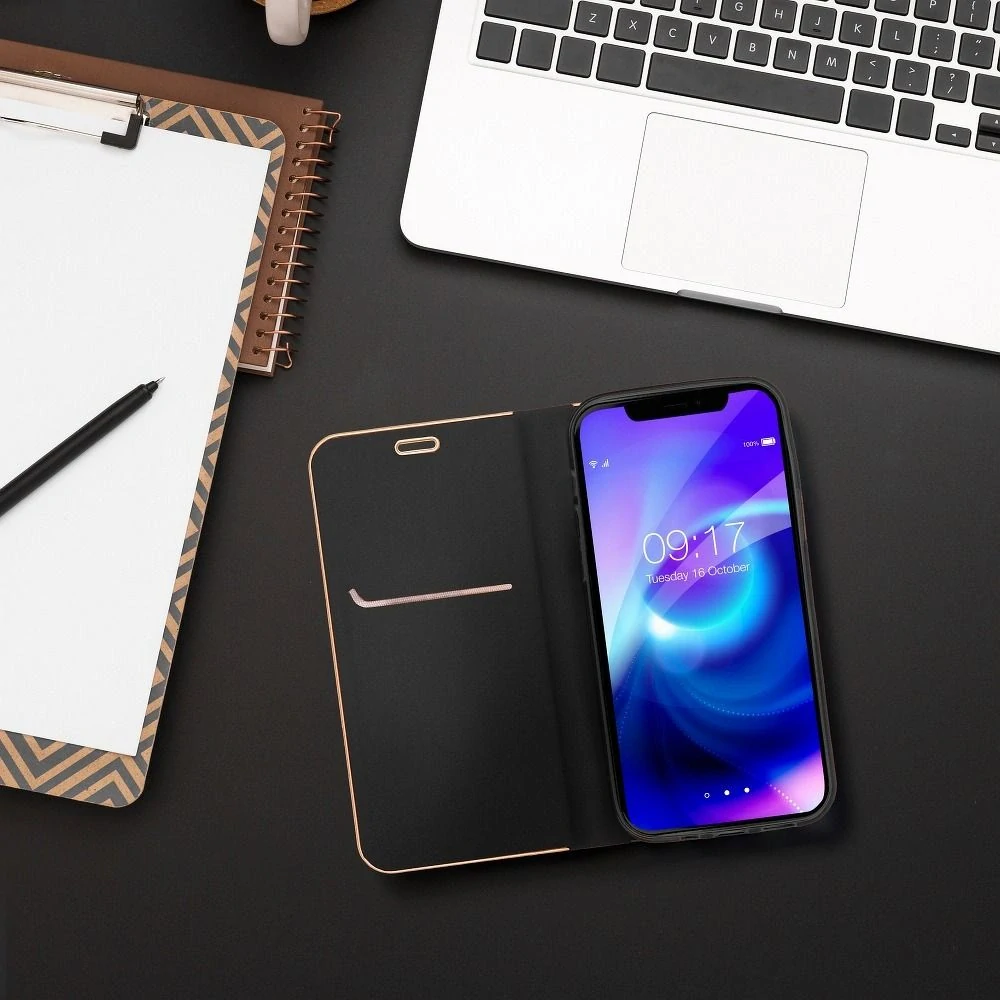 Flip pouzdro LUNA Book Gold Samsung Galaxy A36 5G – černé