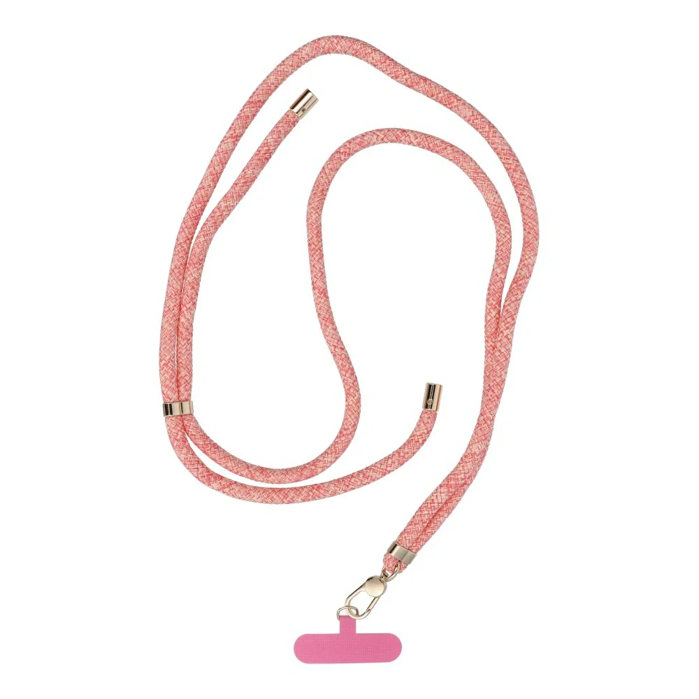 Popruh SWING 8mm Crossbody – růžovo-bílý, délka 165 cm