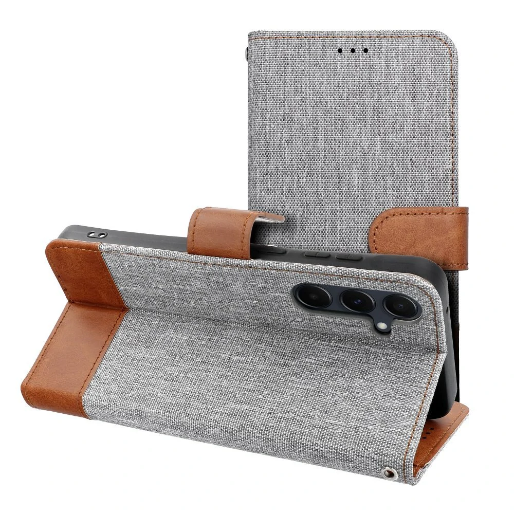 Flip pouzdro JEANS Book – Samsung Galaxy S24 FE, šedé