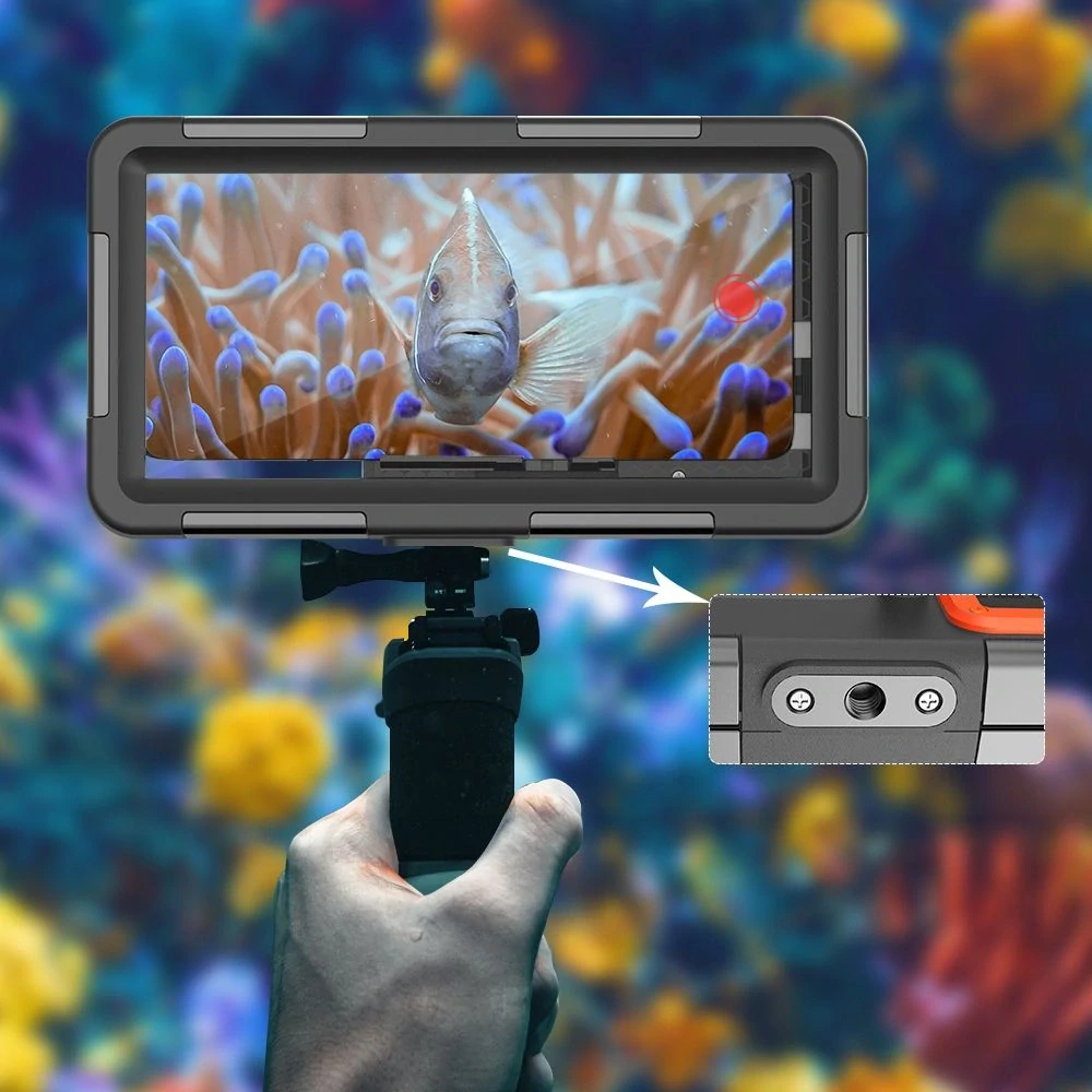 Voděodolné pouzdro Tech-Protect IPX8 – 4.7–6.7", černo-oranžové