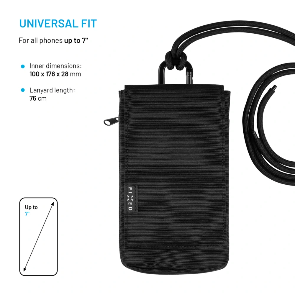 Taštička přes rameno FIXED Camino Case černá