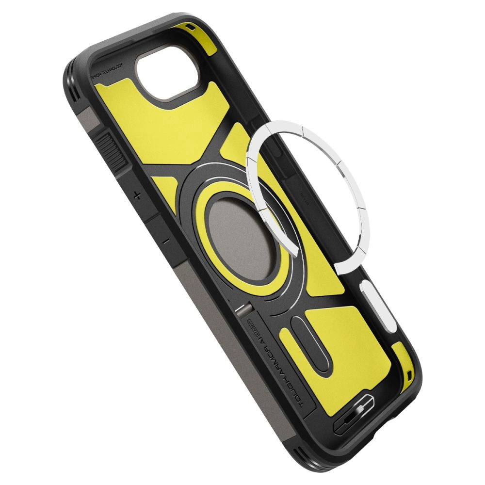Spigen Tough Armor MagSafe iPhone 16e / iPhone 17e šedý se stojánkem