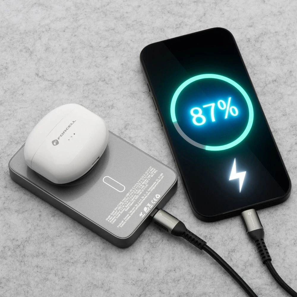 Powerbanka Forcell F-Energy F10K8 MagSafe 10 000 mAh - šedá