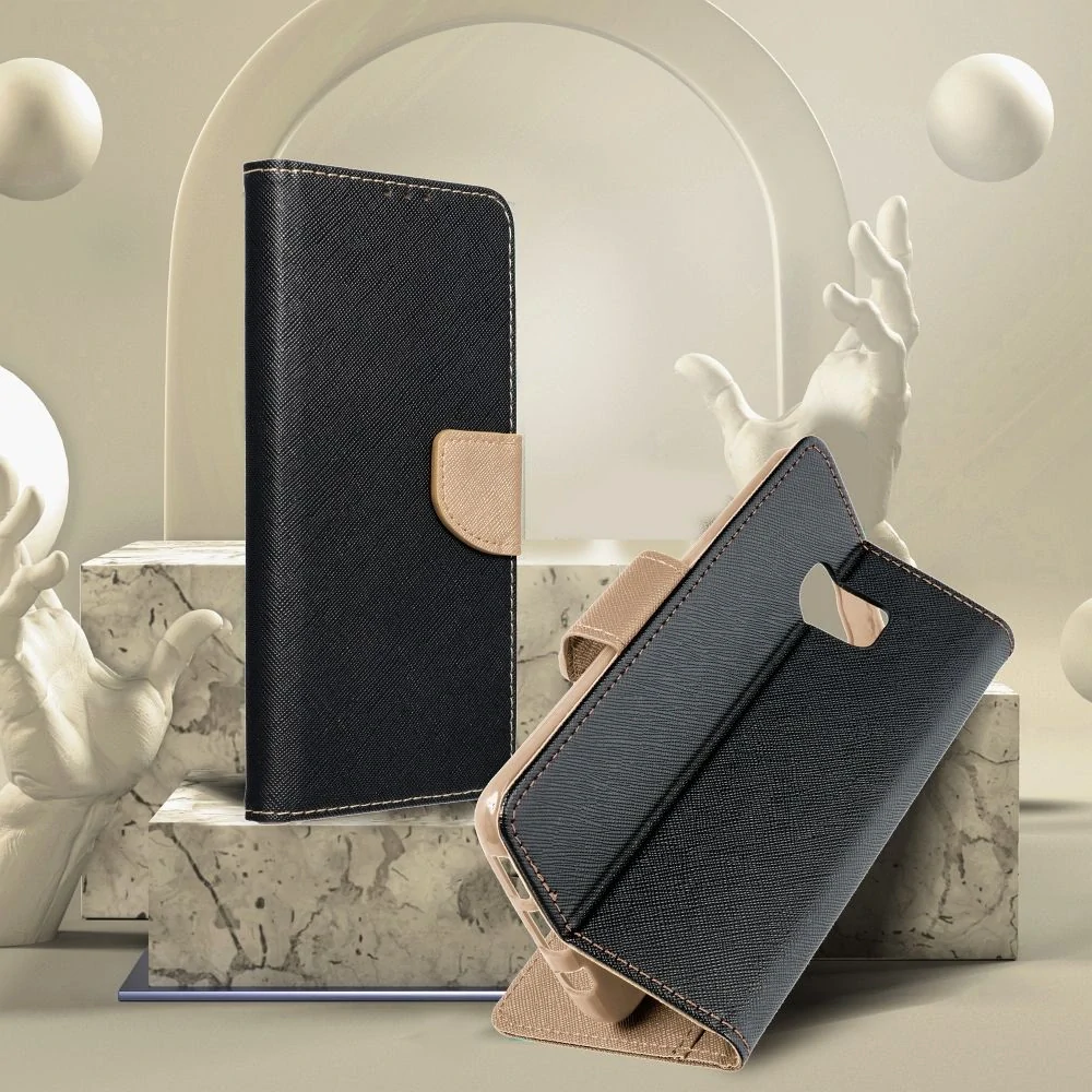 Pouzdro FANCY Book Samsung Galaxy A56 - černo-zlaté