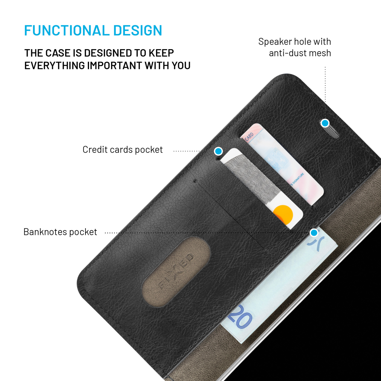 Pouzdro typu kniha FIXED Opus pro Xiaomi 15, černé