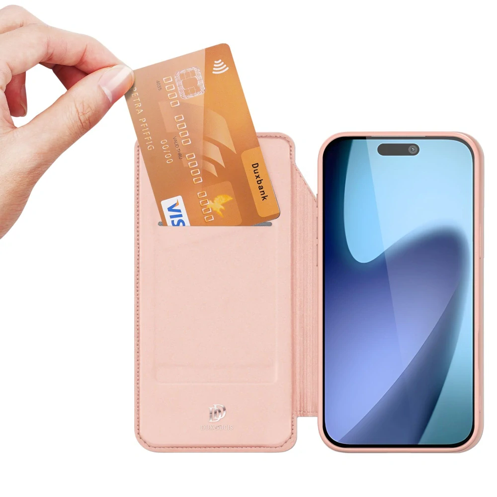 Dux Ducis Skin Pro iPhone Air  – růžové flipové pouzdro