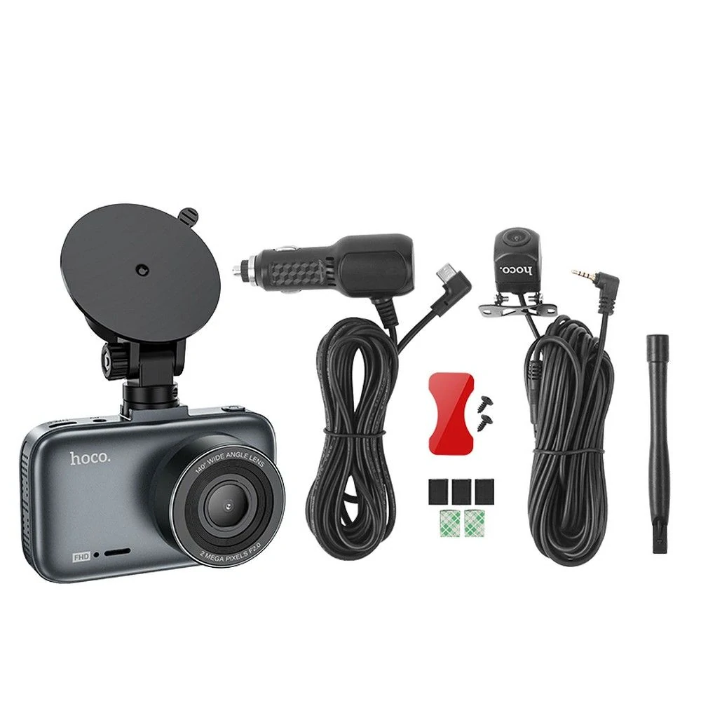 Kamera do auta Hoco DV6 3" 1080P + zadní kamera 720P – šedá