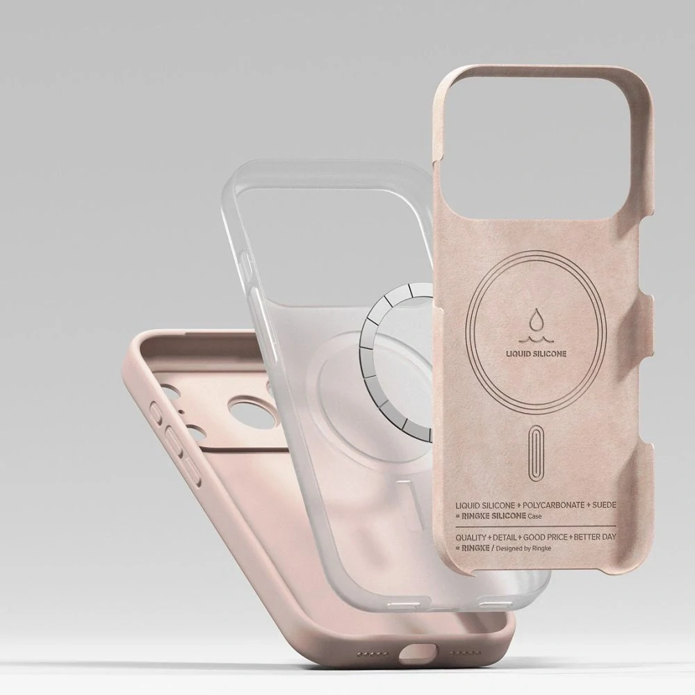 Kryt Ringke Silicone MagSafe Apple iPhone 17 Pro - růžový