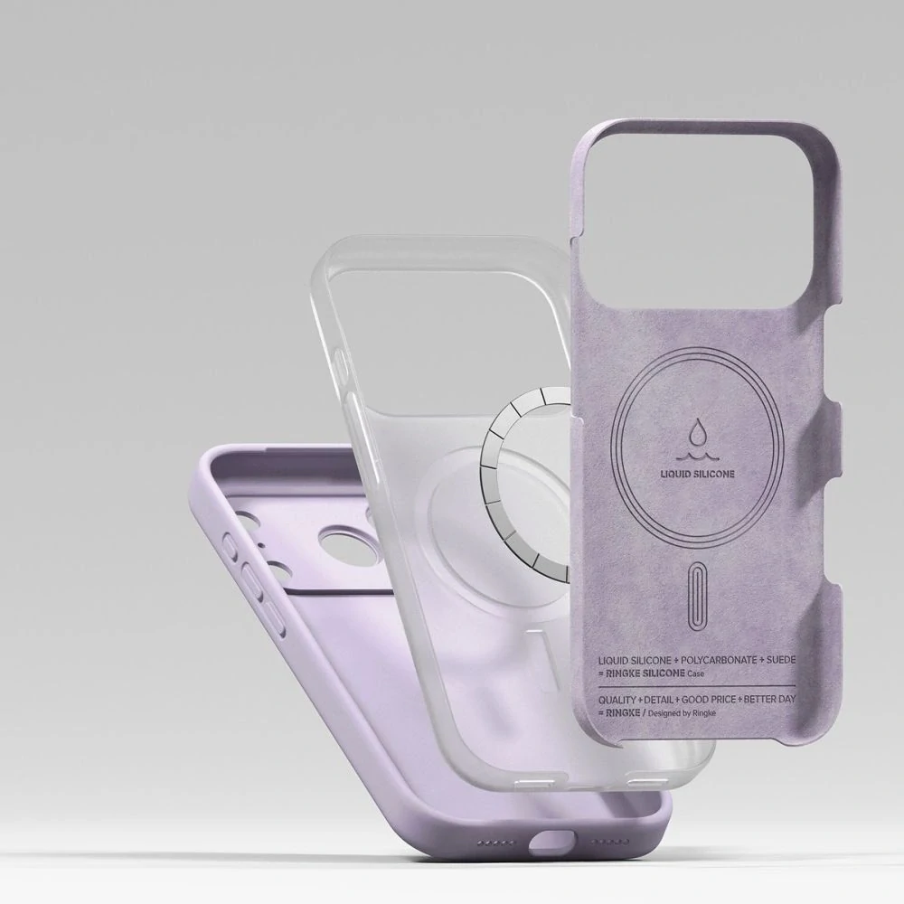 Kryt Ringke Silicone MagSafe Apple iPhone 17 Pro - fialový