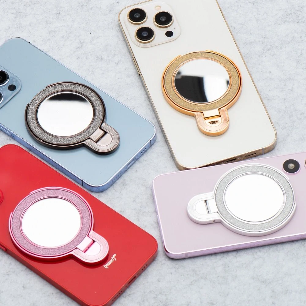 Stojan na telefon CIRCLE MIRROR nalepovací černý