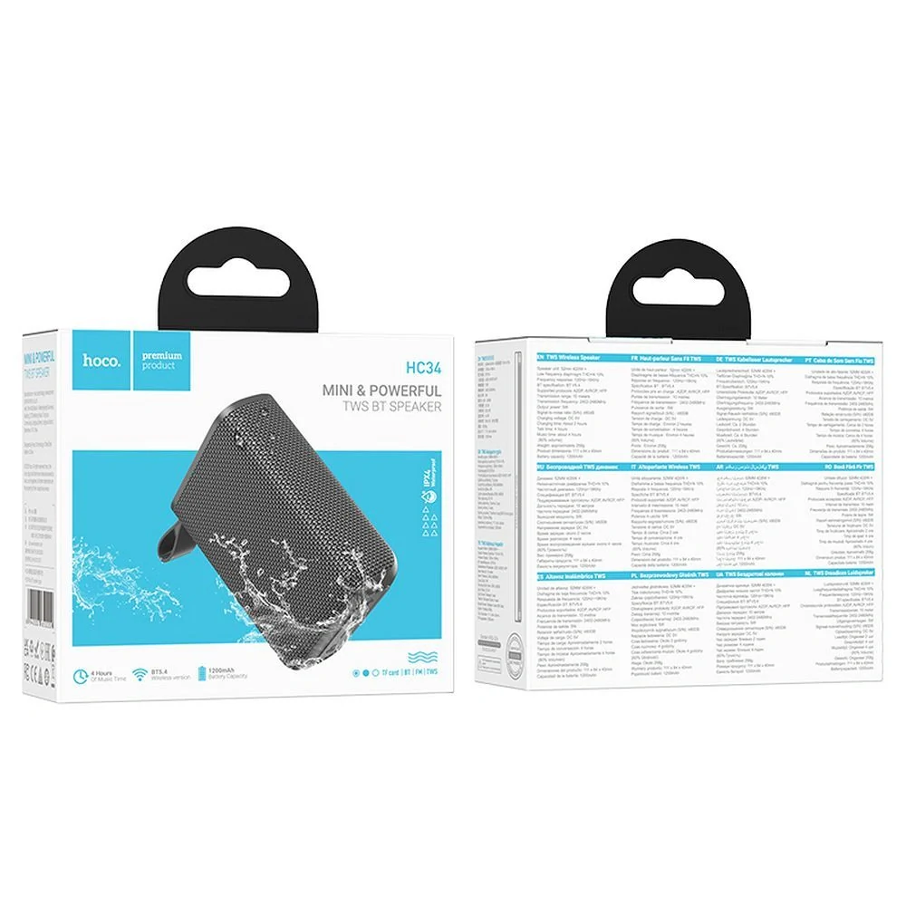 Bluetooth reproduktor Hoco HC34 5W šedý