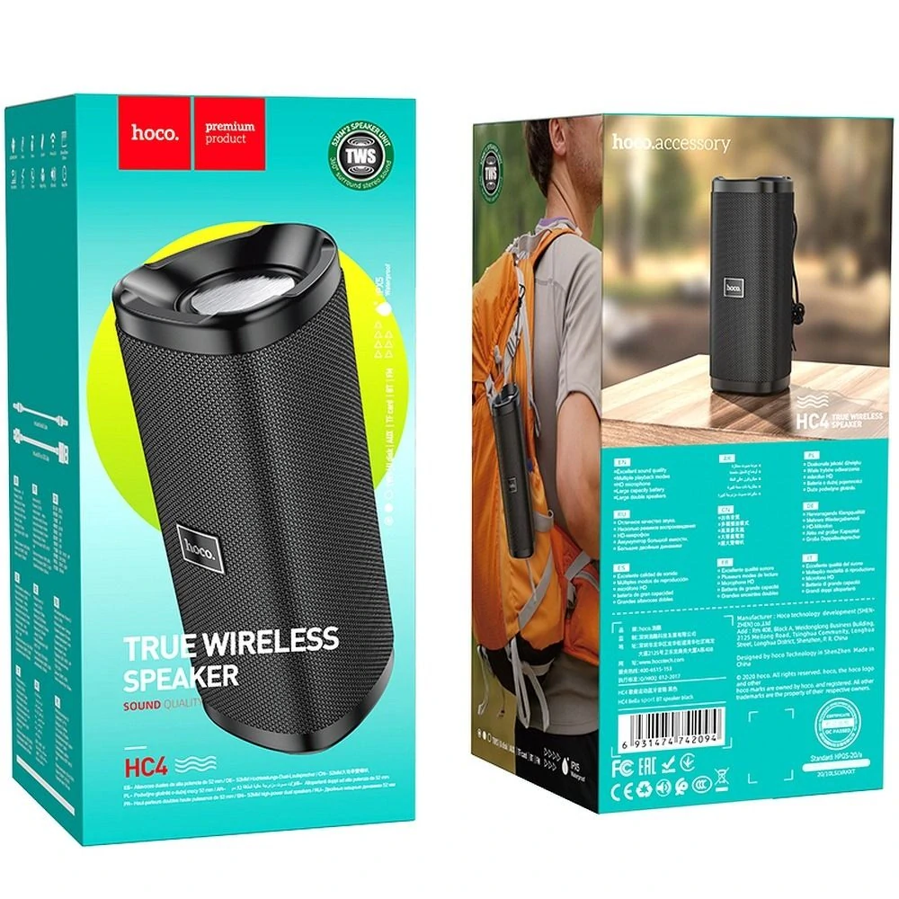 Bluetooth reproduktor Hoco HC4 2x5W černý