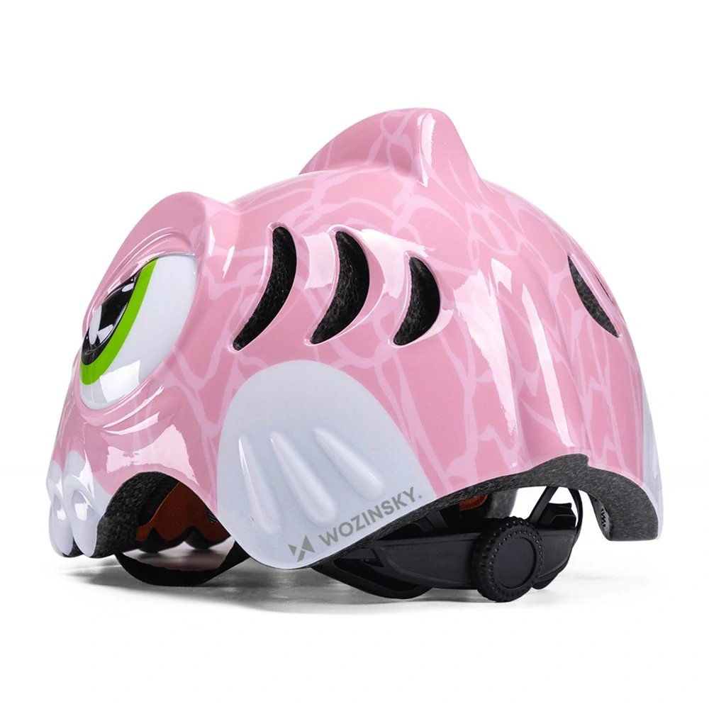 Dětská helma na kolo Wozinsky Dinosaur velikost S 52-56 cm růžová
