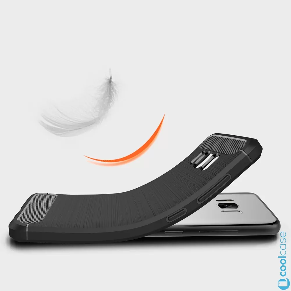 Silikonové pouzdro na mobil Coolcase Carbon pro Samsung Galaxy S8 Černé