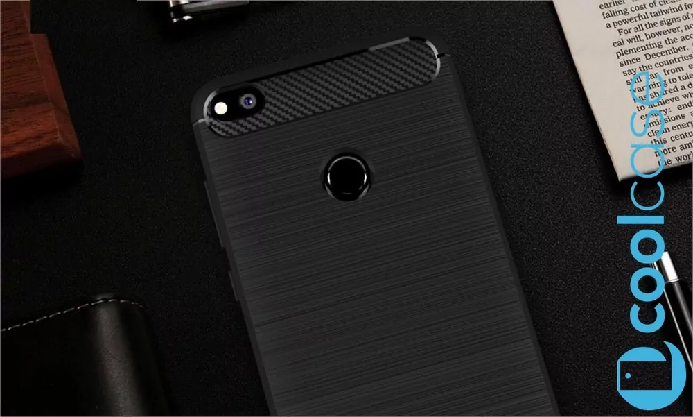 Silikonové pouzdro Coolcase Carbon na Huawei P9 Lite (2017) / Honor 8 Lite Černé