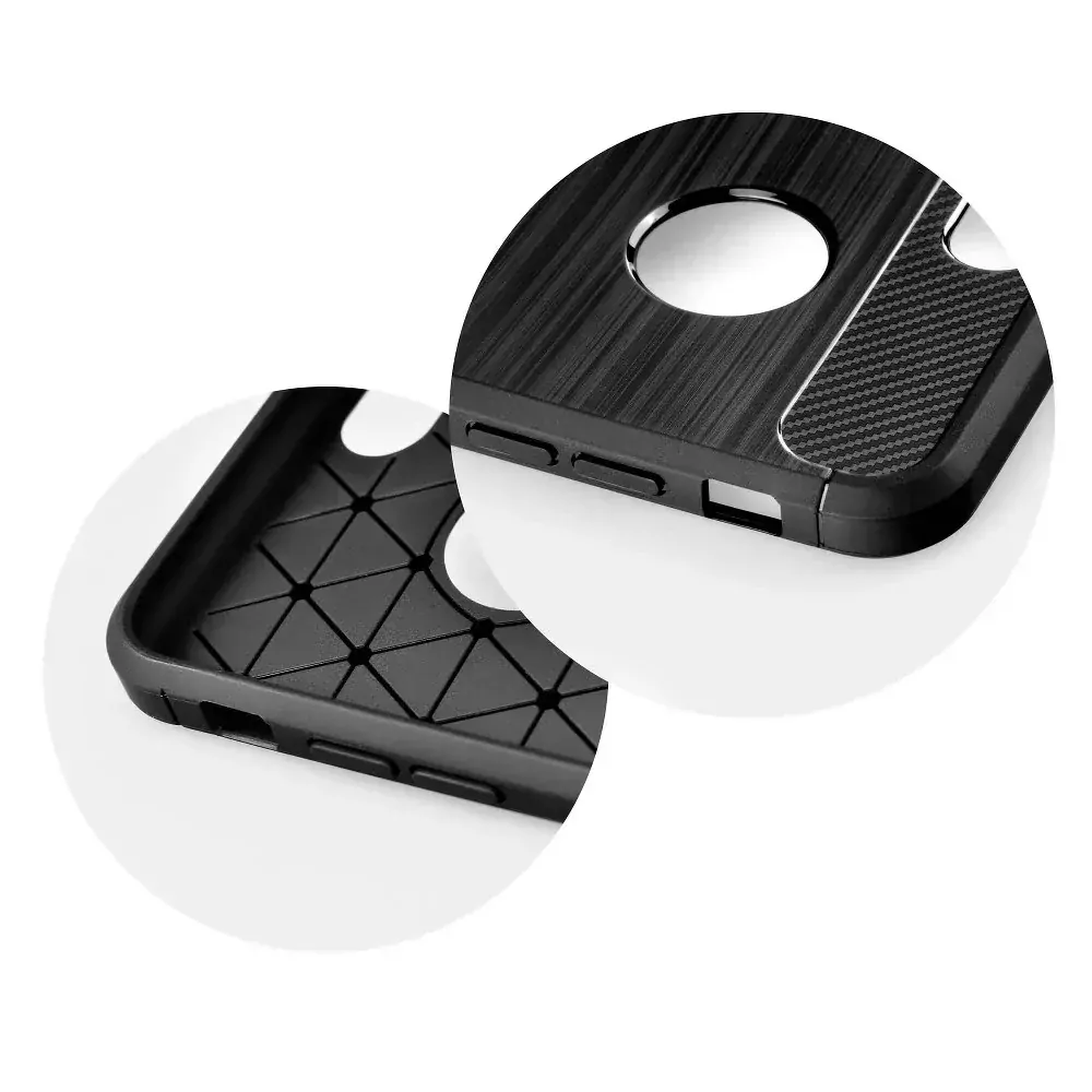 Silikonové pouzdro Coolcase Carbon na mobil Apple iPhone SE, 5 a 5S Černé