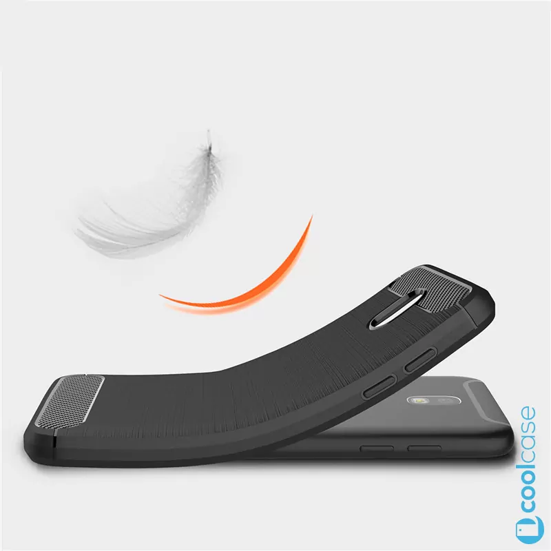 Silikonové pouzdro Coolcase Carbon na mobil Samsung Galaxy J3 (2017) Černé