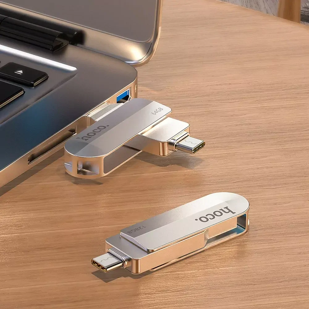 Fleška USB Flash disk HOCO UD10 s kapacitou 64 GB USB 3.0 s konektorem USB a USB-C