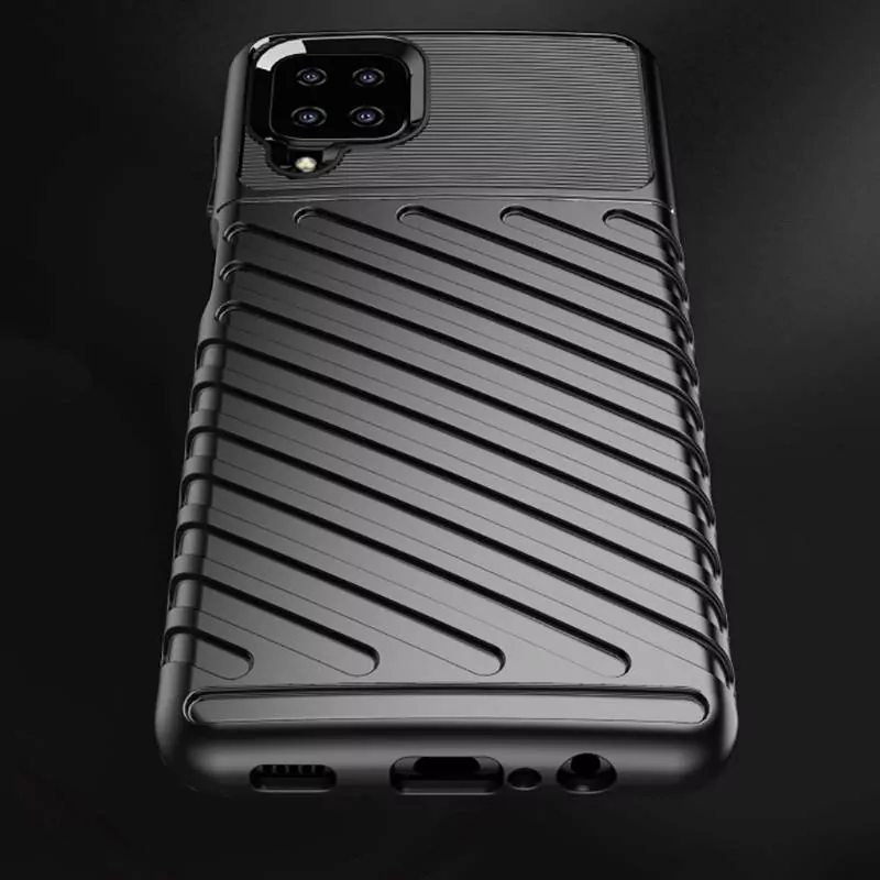Odolnější gumové pouzdro Armored Thunder na mobilní telefon Samsung Galaxy A22 4G Černé
