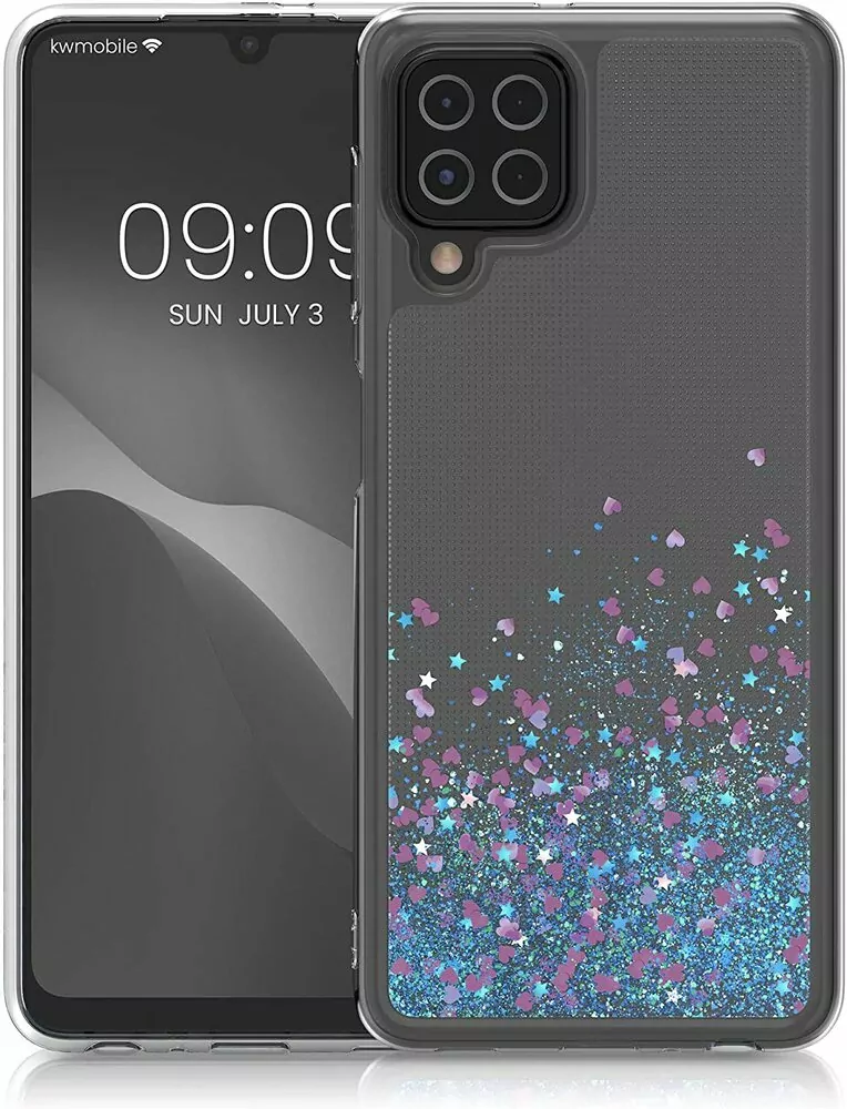 Třpytkové pouzdro kwmobile Flowing Liquid na mobil Samsung Galaxy A22 4G - Gold