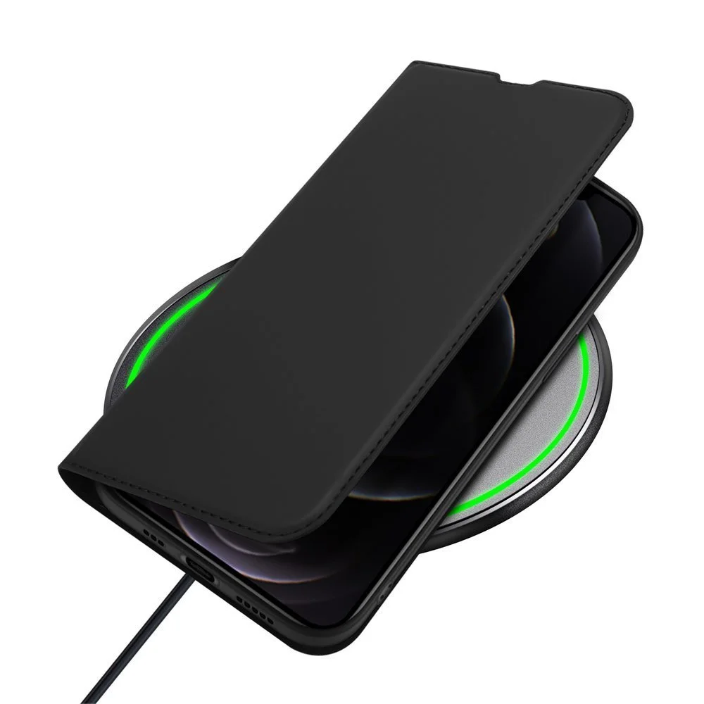 Prémiové flipové pouzdro DUX DUCIS SKIN na mobil Apple iPhone 13 Pro - černé