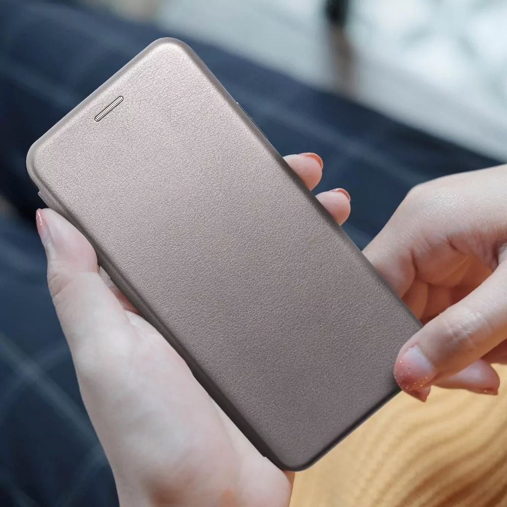 Otevírací flipové pouzdro Coolcase Elegance na mobil Xiaomi Redmi Note 11 / 11S stříbrné