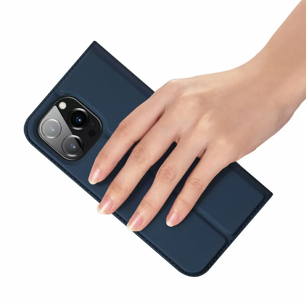 Prémiové flip pouzdro DUX DUCIS SKIN na mobil Apple iPhone 14 Pro - modré