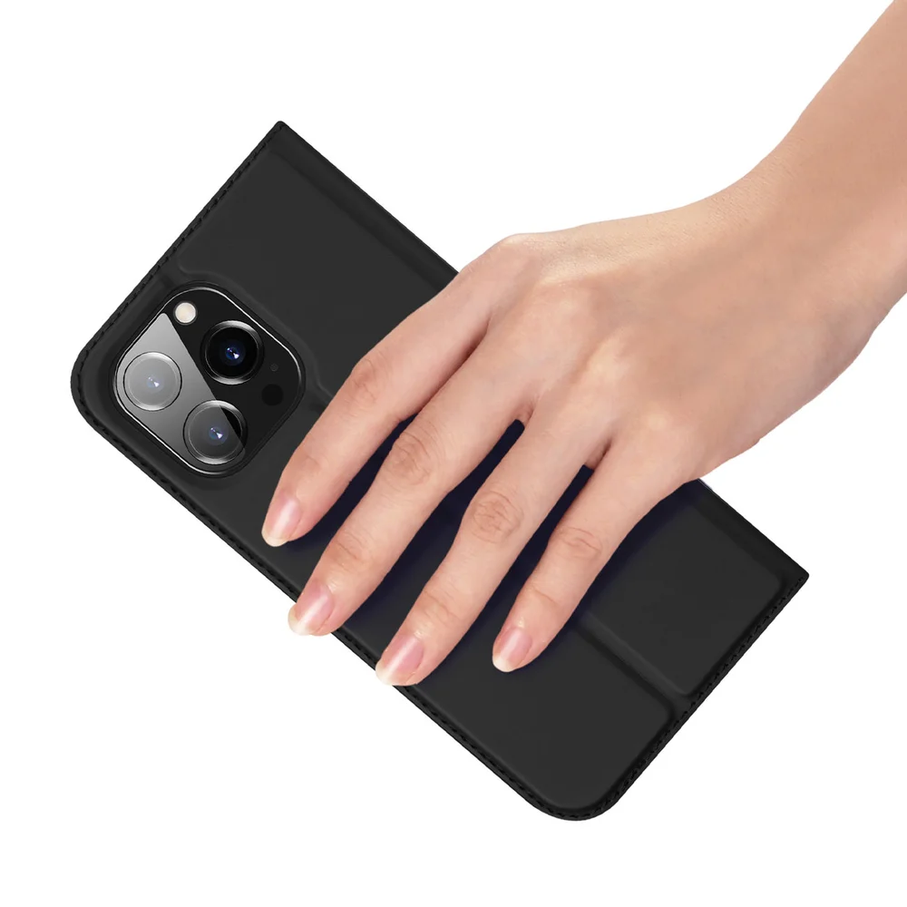 Prémiové flip pouzdro DUX DUCIS SKIN na mobil Apple iPhone 14 Pro Max - černé