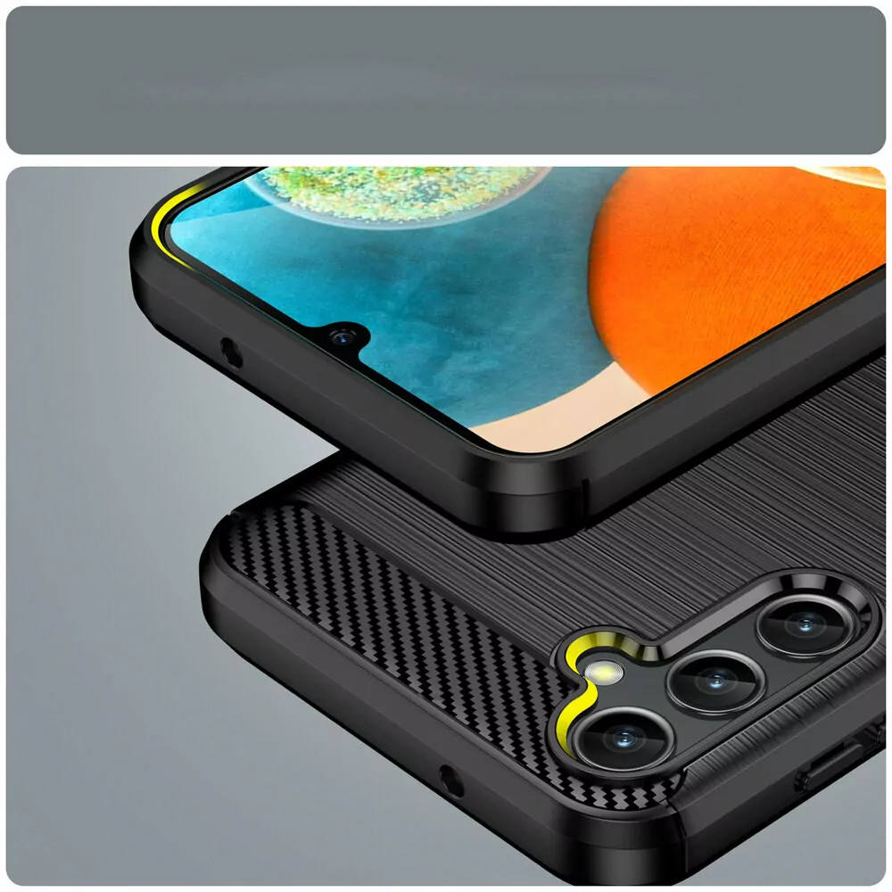 Silikonové pouzdro Coolcase Carbon na mobil Samsung Galaxy A14 LTE / 5G Černé