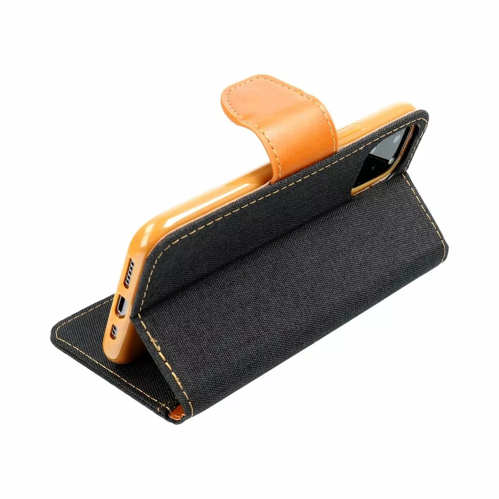 Luxusní flipové pouzdro Coolcase Canvas pro Xiaomi Redmi 10C černé
