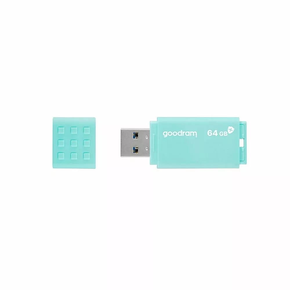 Fleška USB Flash disk GOODRAM UMM3 s kapacitou 64 GB USB 3.0 s konektorem USB a krytkou s antibakteriální ochranou Biomaster
