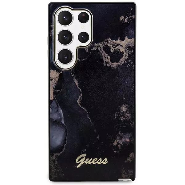 Originální pouzdro Guess GUHCS23LHTMRSK na mobil Samsung Galaxy S23 Ultra - Golden Marble Collection