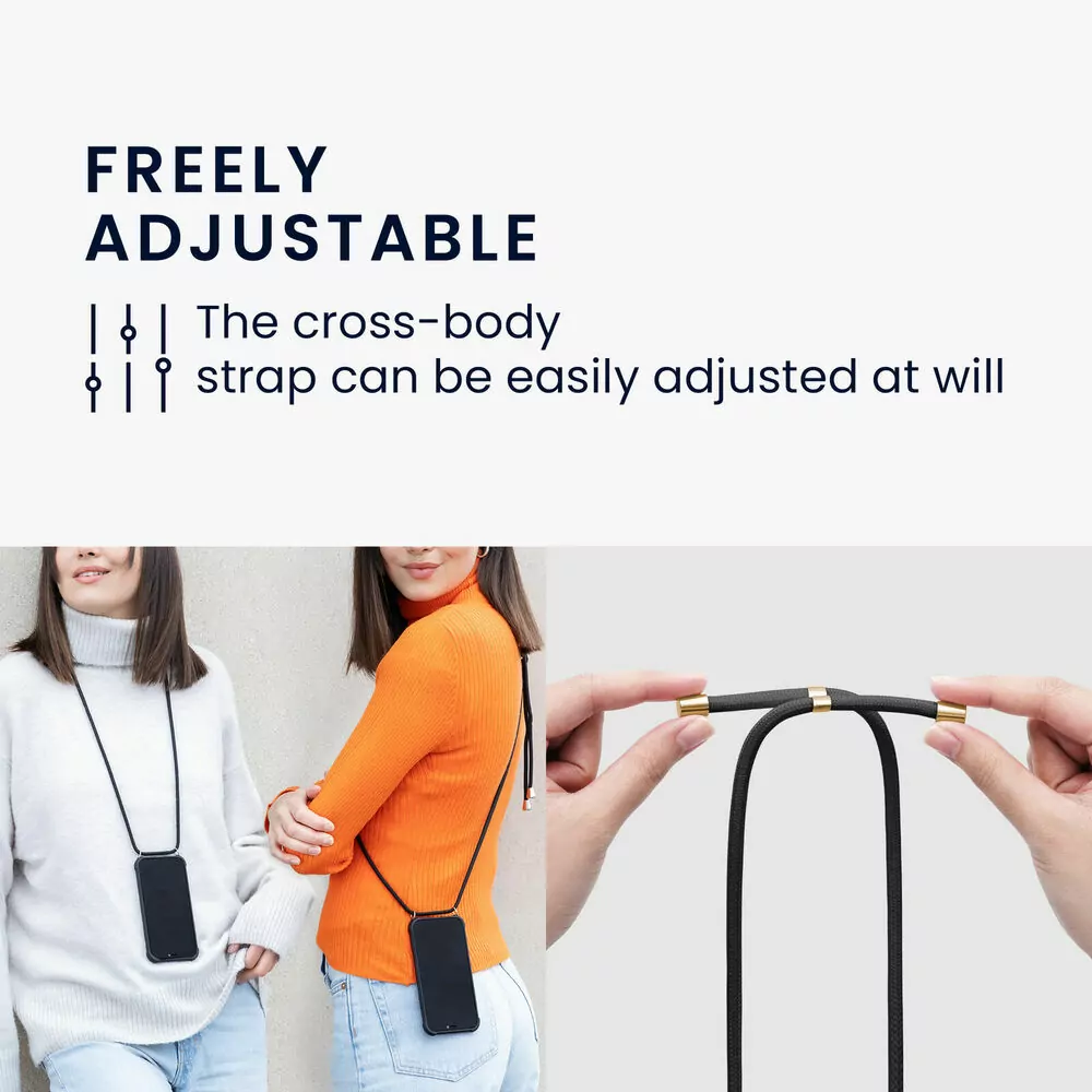 Pevné silikonové pouzdro kwmobile Crossbody na mobil Samsung Galaxy A40 Indian sun - čiré s popruhem