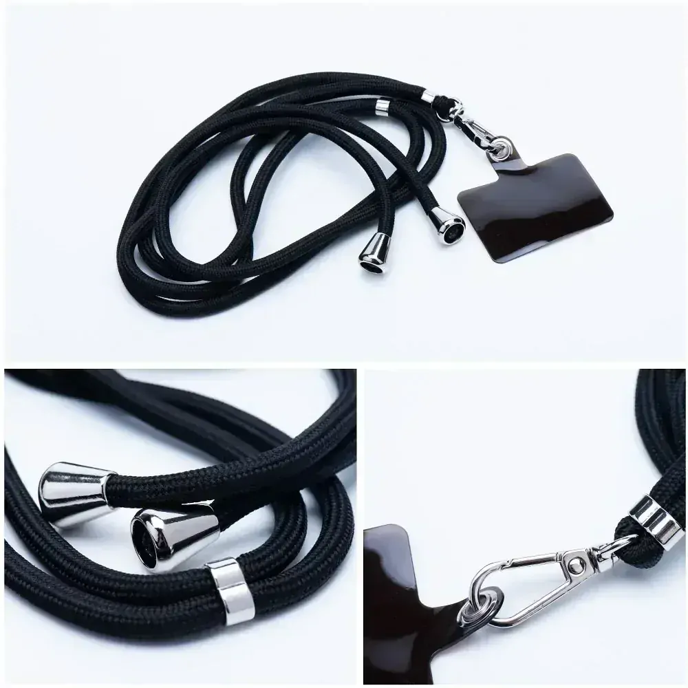 Univerzální dlouhý popruh SWING 6mm Crossbody přes rameno nebo kolem krku - černý