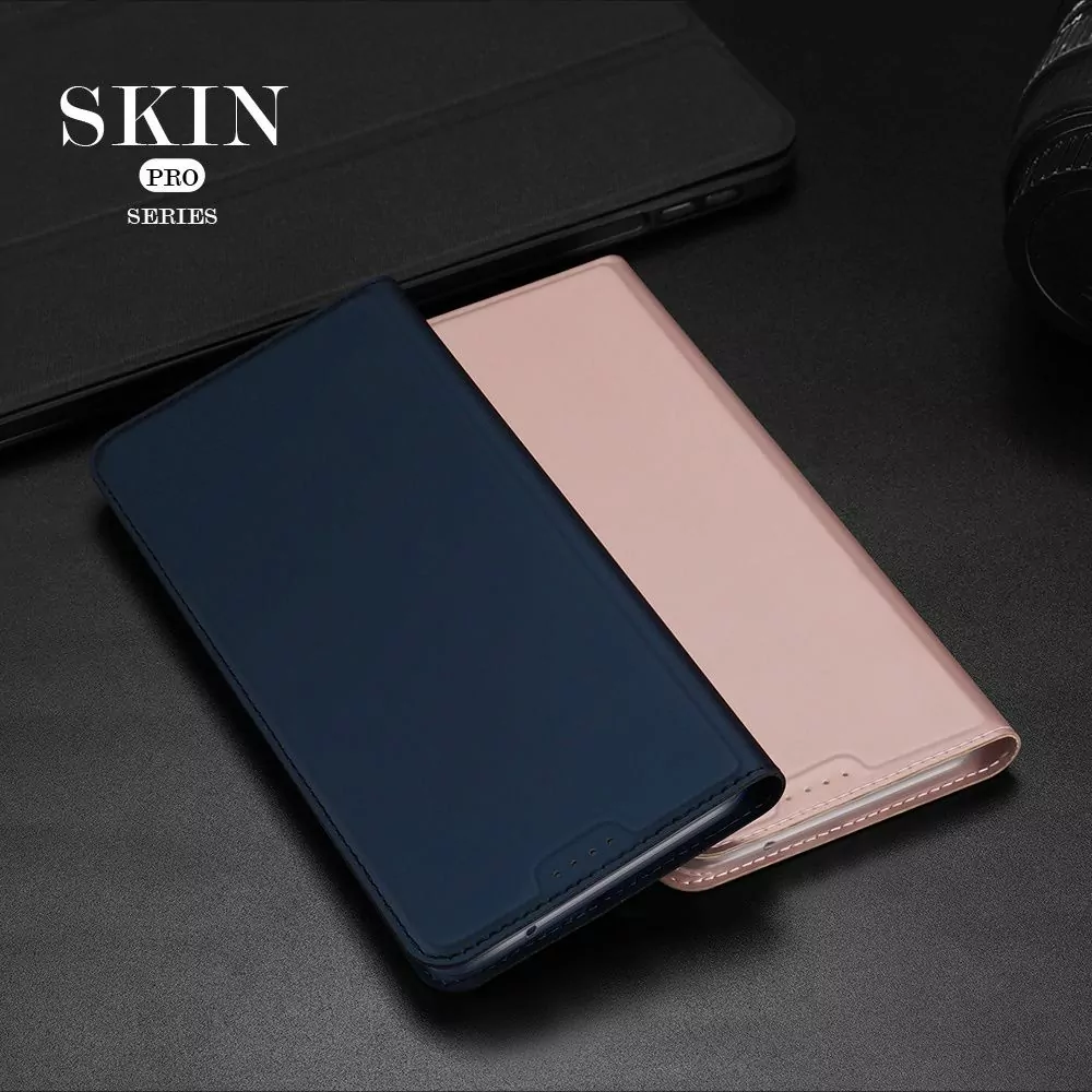 Prémiové flipové pouzdro DUX DUCIS SKIN na mobil Samsung Galaxy S23 FE Modré