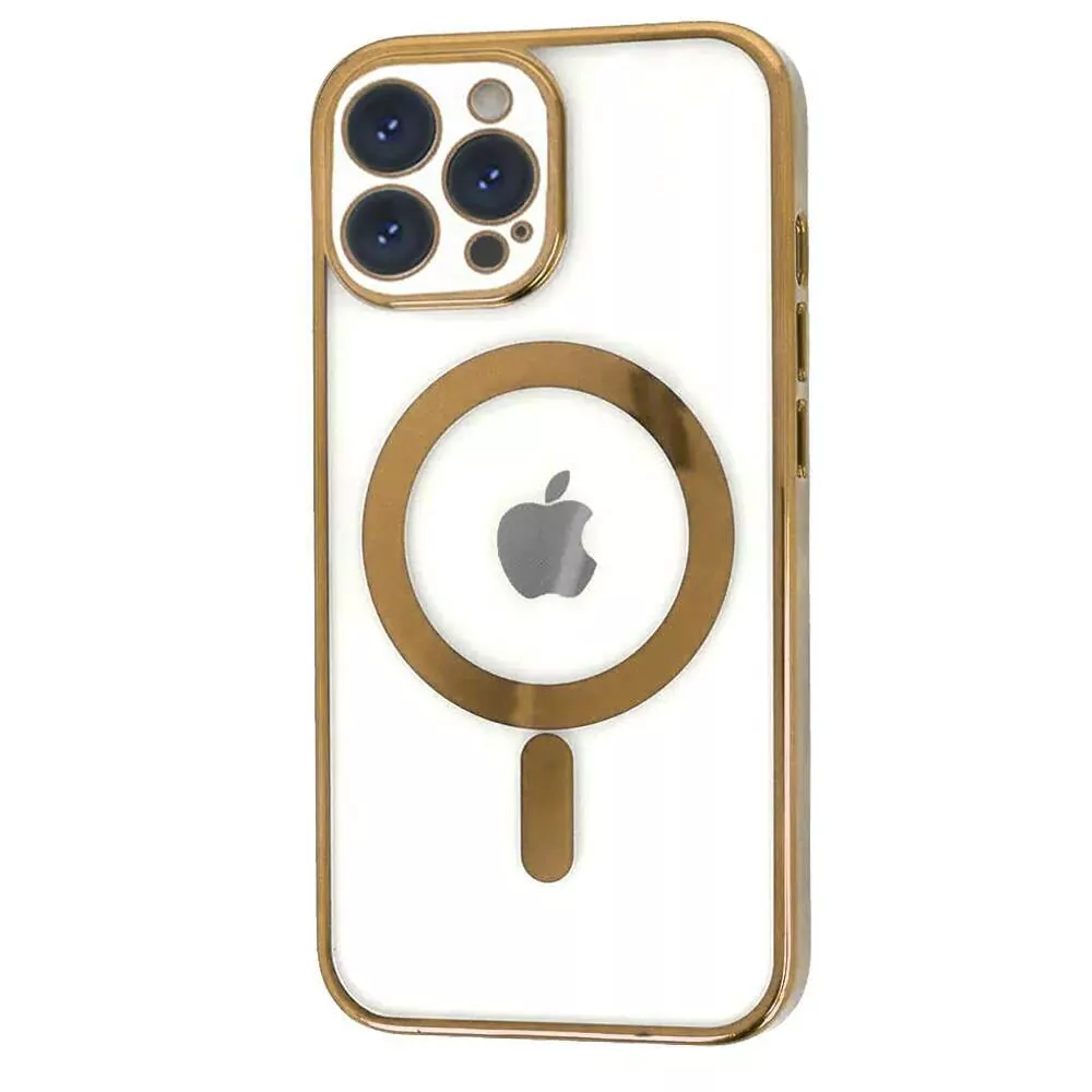 Silikonové pouzdro Nexeri na mobil Apple iPhone 14 Pro s podporou MagSafe a ochranou čoček fotoaparátu - zlatavé
