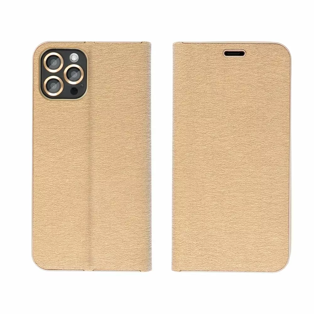 Luxusní flip pouzdro Coolcase Luna na mobil Samsung Galaxy A55 5G Zlatavé