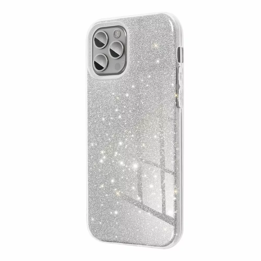 Třpytivé pouzdro Coolcase Shining na mobil Samsung Galaxy A55 5G Stříbrné