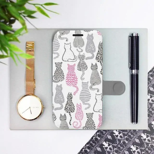 Knížkové flip pouzdro Mobiwear - Samsung Galaxy J6 Plus 2018 - MX01S Kočičí zádíčka