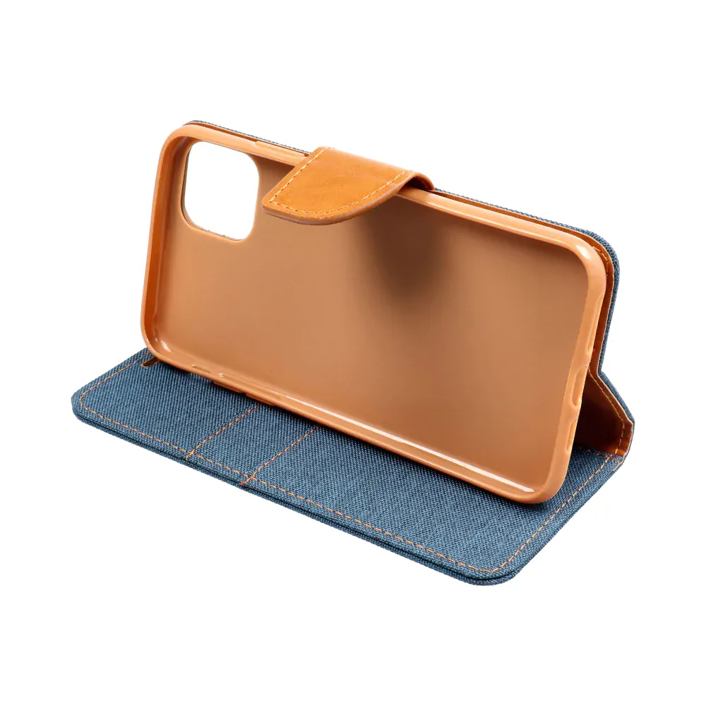 Luxusní flipové pouzdro Coolcase Canvas pro Samsung Galaxy A35 5G modré