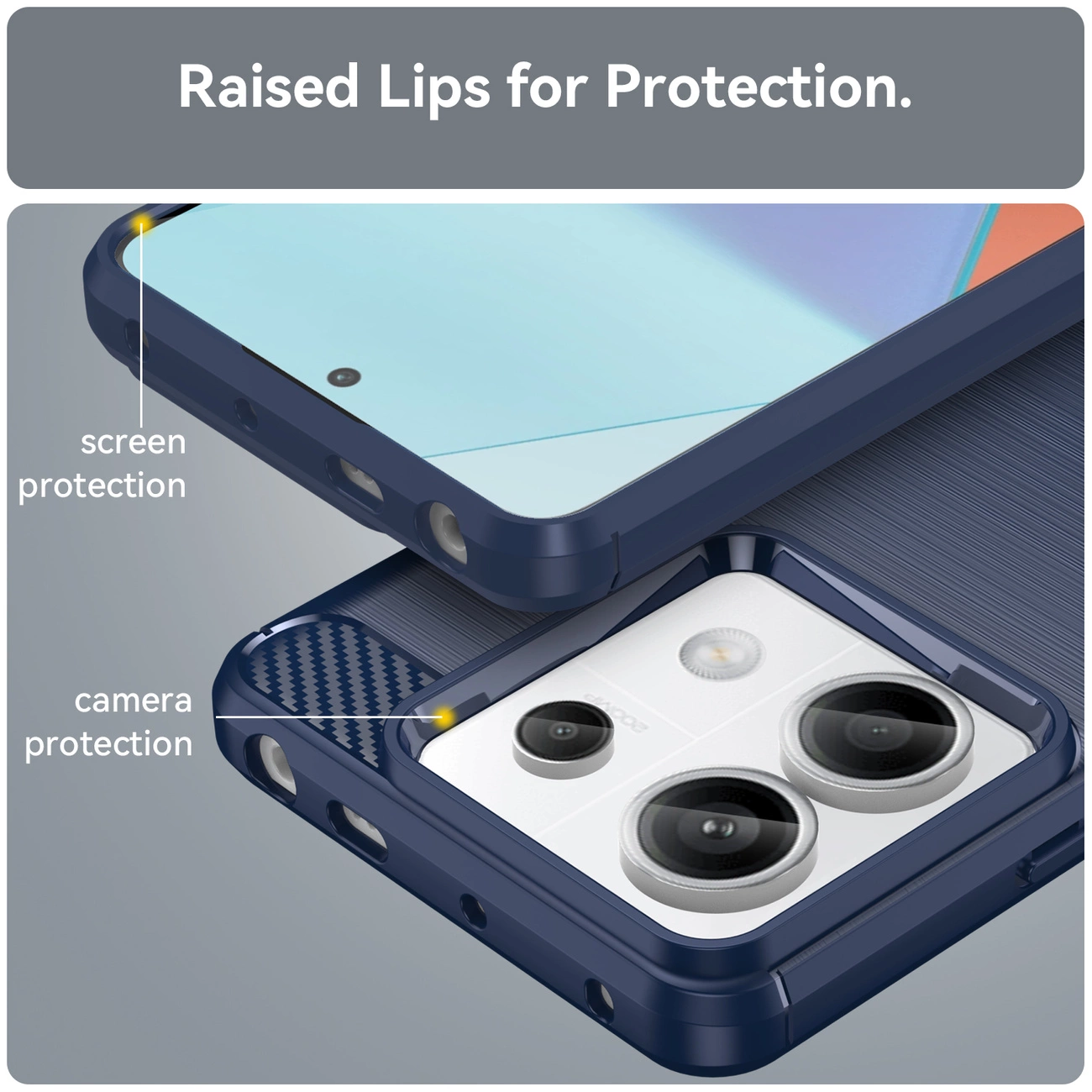 Silikonové pouzdro Coolcase Carbon - Xiaomi Redmi Note 13 Pro Plus 5G Modré