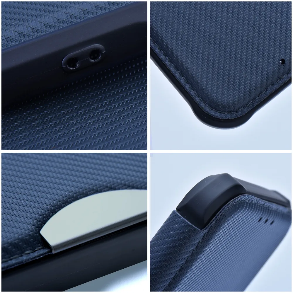 Ultimátní knížkové flip pouzdro Coolcase RAZOR Carbon - Samsung Galaxy A55 5G - tmavě modré