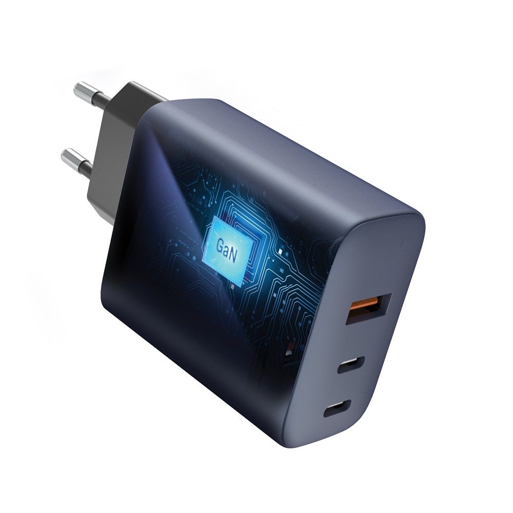 Síťový nabíjecí adaptér Forcell F-Energy GaN s výstupem 2x USB-C a USB s nabíjením PD a QC 4.0, 65W (bez kabelu)